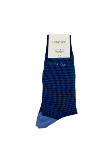 Calvin Klein Men's 1 Pair Blue Mid Calf Luxurious Cotton Socks Sz 7-12 NWT