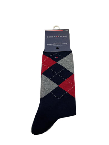 TOMMY HILFIGER Men's 2 Pairs Multicolor Premium Blend Mid Calf Socks Sz 7-12 NWT