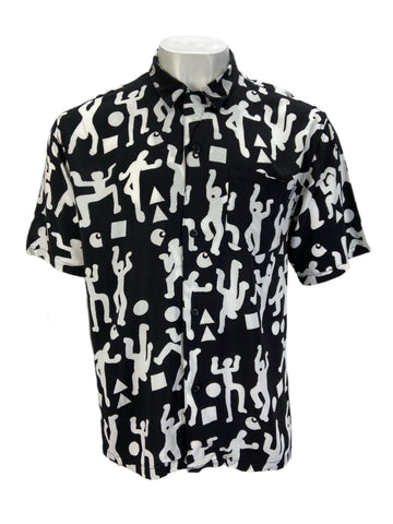 Carhartt Man's Black World Party Print Short Sleeve Shirt Sz L NWT