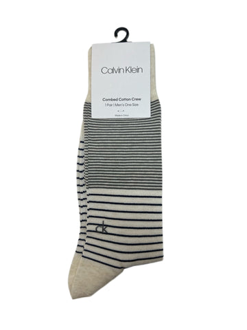 Calvin Klein Men's 1 Pair Multicolor Mid Calf Combed Cotton Socks Sz 7-12 NWT