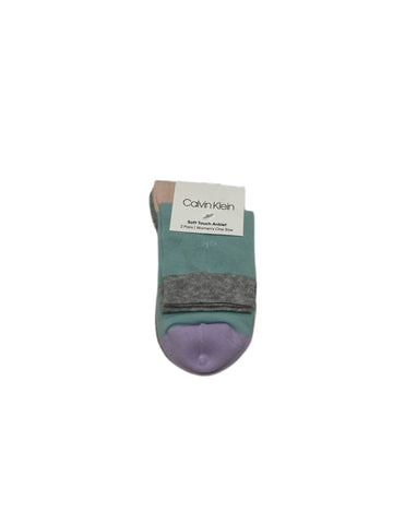 Calvin Klein Women's 2 Pair Multicolor Soft Touch Anklet Socks Sz 6-9.5 NWT