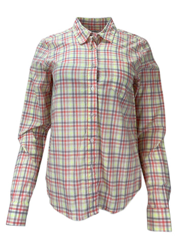 STEVEN ALAN Women's Multicolor Reverse Seam Plaid Casual Shirt Sz M NWT