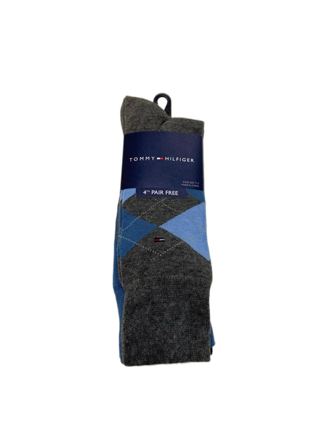 TOMMY HILFIGER Men's 4 Pairs Multicolor Mid Calf Socks Sz 7-12 NWT