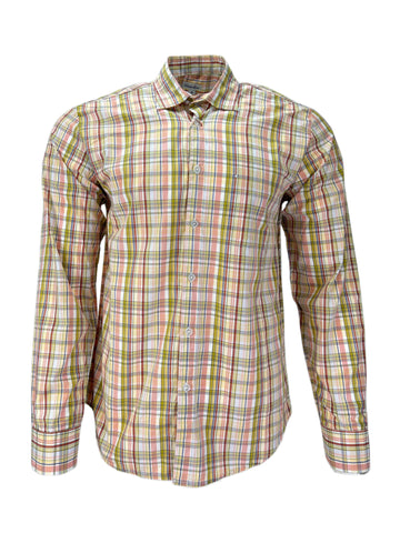 STEVEN ALAN Men's Multicolor Reverse Plaid Casual Shirt NWT