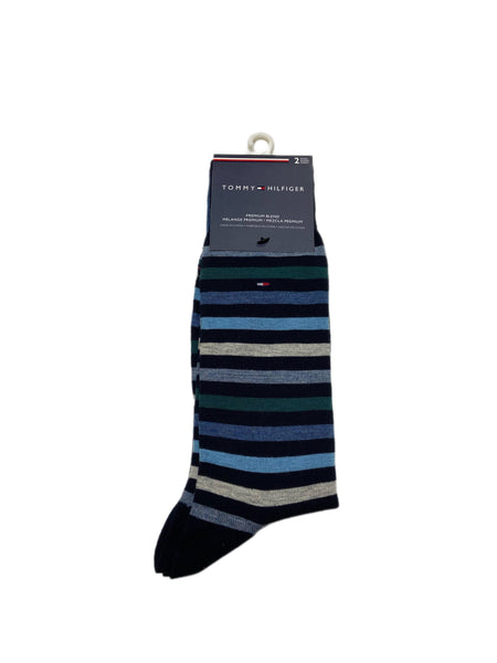 TOMMY HILFIGER Men's 2 Pairs Multicolor Premium Blend Mid Calf Socks Sz 7-12 NWT