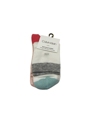 Calvin Klein Women's 2 Pair Multicolor Mid Calf Socks Sz 6-9.5 NWT