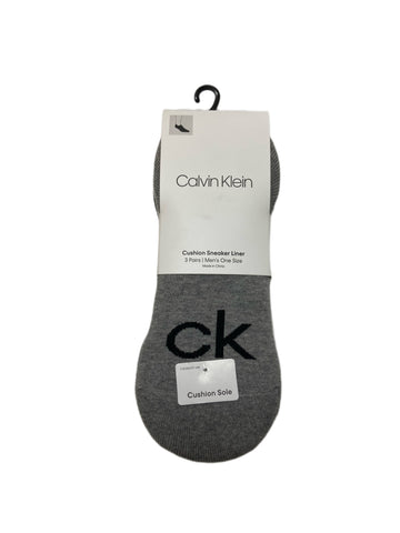 Calvin Klein Men's 3 Pair Multicolor Cushion Sneaker Liner Socks Sz 7-12 NWT