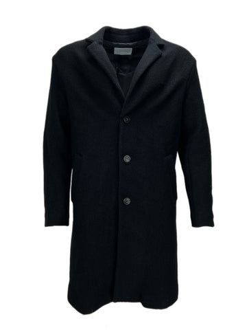 ROUTE DES GARDEN Men's Black Button Closure Collared Neck Dress Coat Sz L NWT