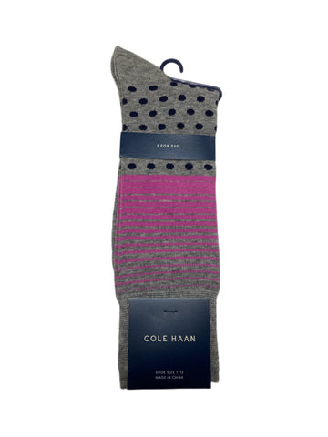 COLE HAAN Men's 1 Pair Gray Heather Crew Dress Socks Sz 7-12 NWT