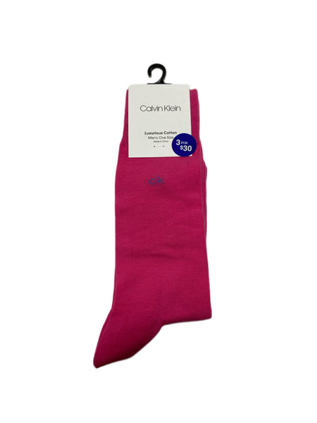 Calvin Klein Men's 1 Pair Pink Mid Calf Luxurious Cotton Socks Sz 7-12 NWT