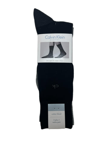 Calvin Klein Men's 4 Pair Multicolor Mid Calf Cotton Blend Socks Sz 7-12 NWT