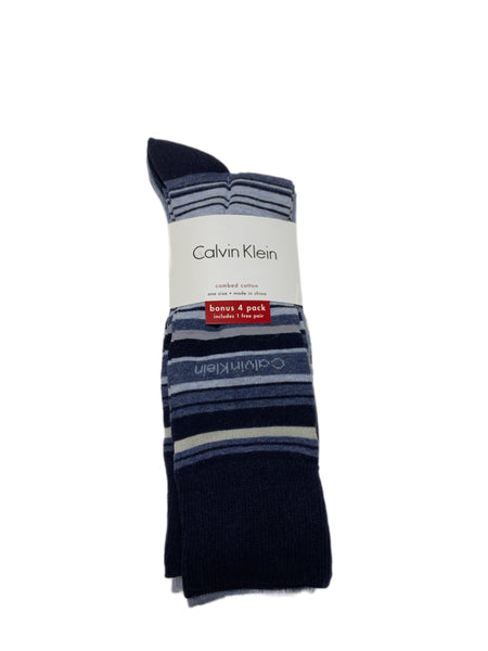 Calvin Klein Men's 4 Pair Multicolor Mid Calf Combed Cotton Socks Sz 7-12 NWT