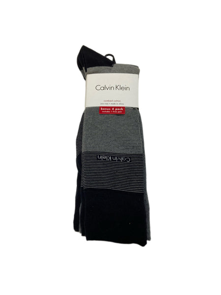 Calvin Klein Men's 4 Pair Multicolor Mid Calf Combed Cotton Socks Sz 7-12 NWT