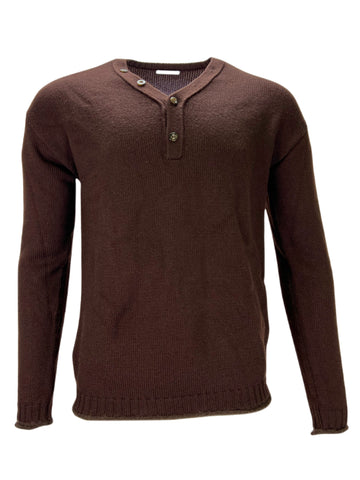PAOLO PECORA Men's Brown Long Sleeve Pullover Sz L NWOT