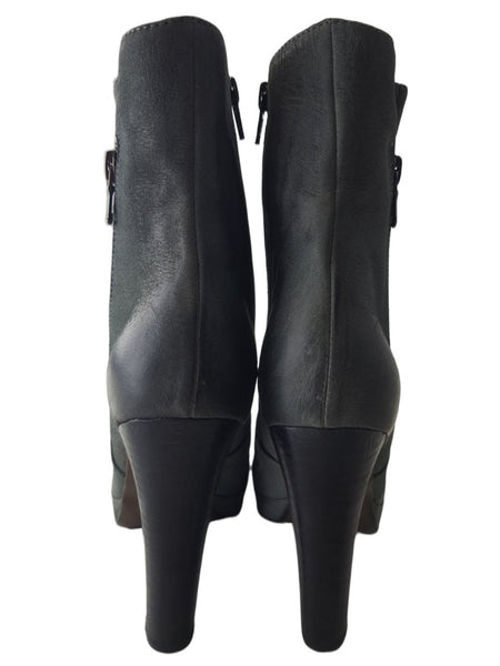 LIEBESKIND Women's Grey Nubuk 4 Inch Heeled Ankle High Boots #LK2012 NWOB