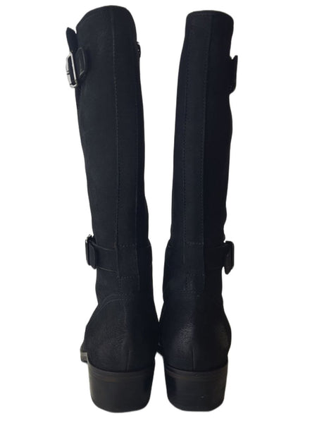LIEBESKIND Women's Black Leather Zipped Knee High Boots #LK2016 NWOB