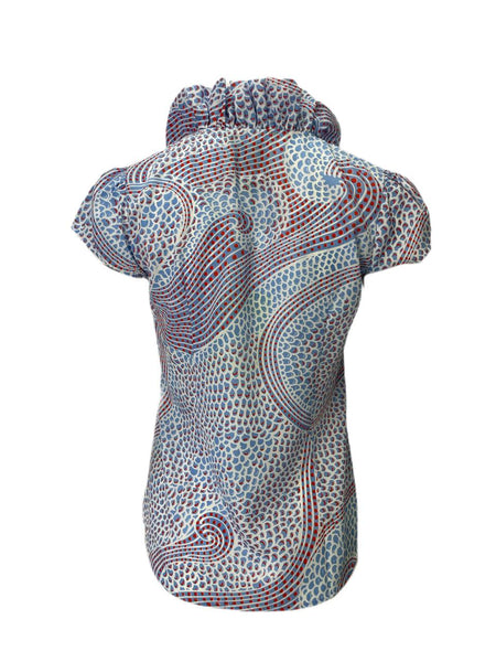 ELIZABETH MCKAY Women's Blue Dragon Elizabeth Top #203 0 NWT