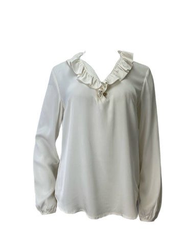 ELIZABETH MCKAY Women's White Elizabeth Blouse #205 6 NWT