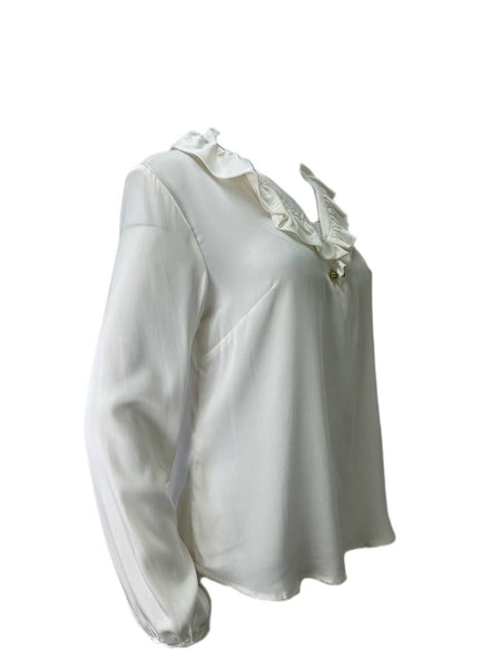 ELIZABETH MCKAY Women's White Elizabeth Blouse #205 6 NWT