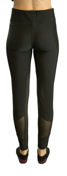 TEREZ Women's Black Faux Leather Insert Leggings #2219 Medium NWT