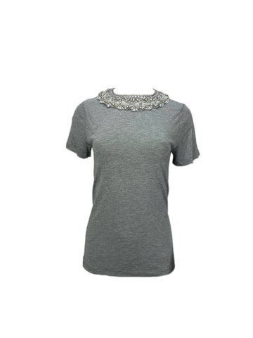 HAUTE HIPPIE Women's Grey Collared T-Shirt #2260 NWT