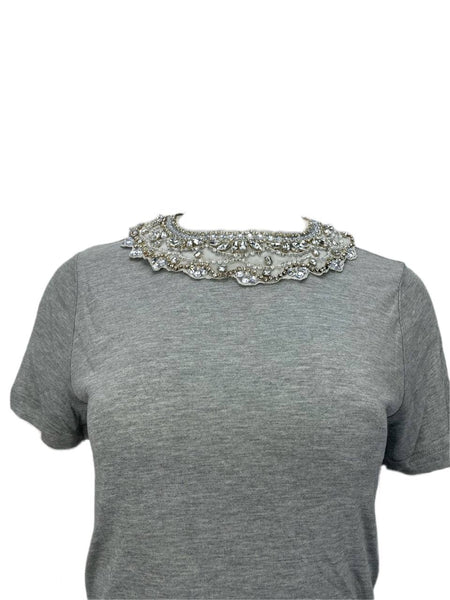 HAUTE HIPPIE Women's Grey Collared T-Shirt #2260 NWT