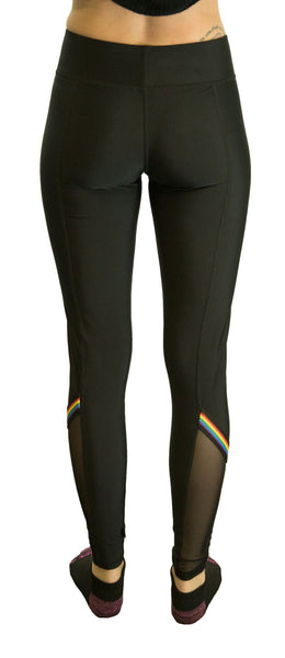 TEREZ Women's Black Rainbow Detail Leggings #2317 NWT
