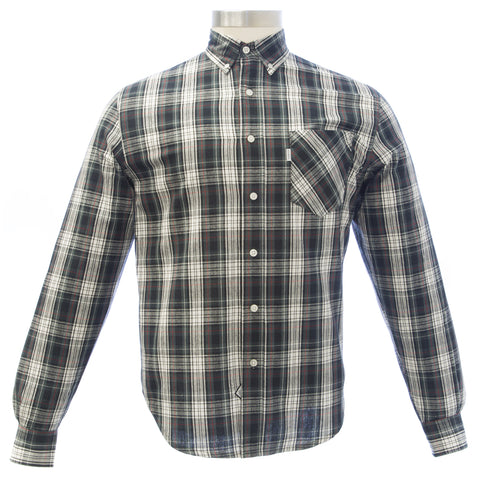 Durkl Men's Black Reissue Plaid Long Sleeve Button-up Shirt 2431 $88 NEW