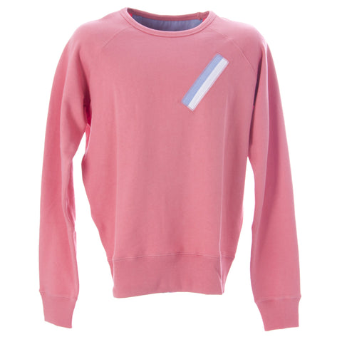 OLASUL Men's Coral Stripe Crewneck Sweatshirt $130 NEW