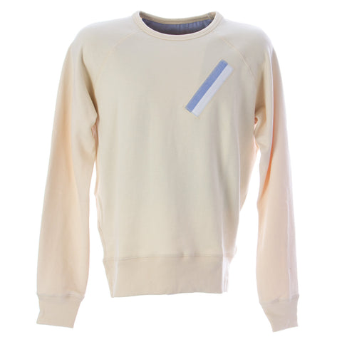 OLASUL Men's Bone Stripe Crewneck Sweatshirt $130 NEW