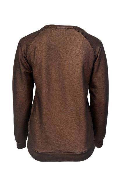 SCOTCH & SODA Women's Brown Crewneck Sweater #273 L NWOT