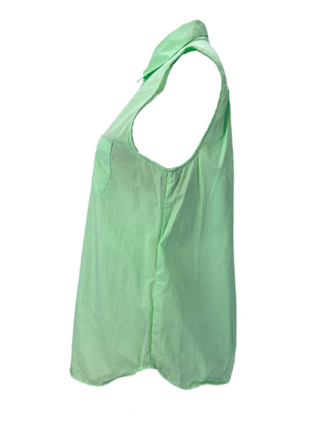 STEVEN ALAN Women's Green Riley Sleeveless Button Down Blouse Sz L NWT