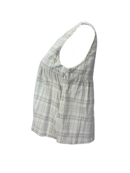 STEVEN ALAN Women's White Willow Sleeveless Plaid Tank Top NWT