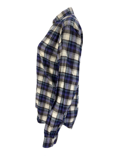 STEVEN ALAN Women's Multicolor Long Sleeve Plaid Casual Shirt Sz M NWOT