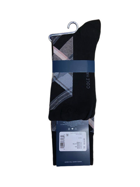 COLE HAAN Men's 1 Pair Black Crew Dress Socks Sz 7-12 NWT