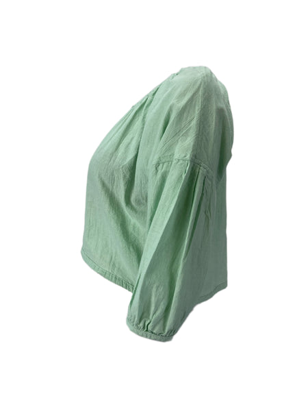 STEVEN ALAN Women's Turquoise Suzie Half Sleeve Short Blouse Sz S NWT