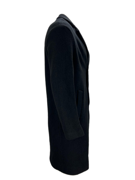 ROUTE DES GARDEN Men's Black Button Closure Collared Neck Dress Coat Sz L NWT