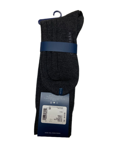 COLE HAAN Men's 1 Pair Graphite Heather Crew Dress Socks Sz 7-12 NWT