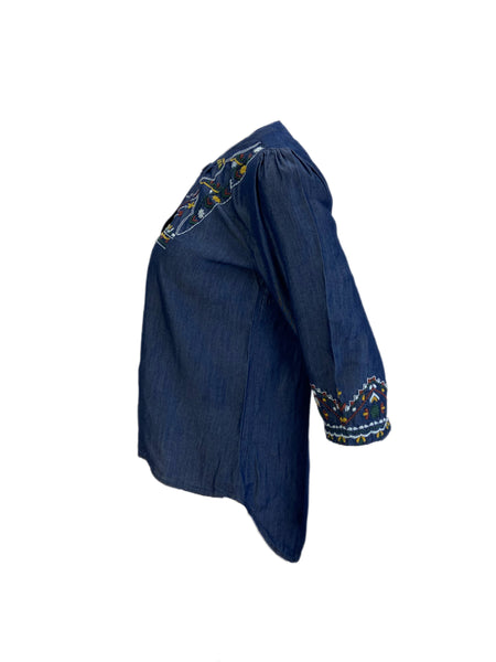 Catherine Malandrino Women's Tencel Blue Living On A Prairie Shirt Sz S NWT