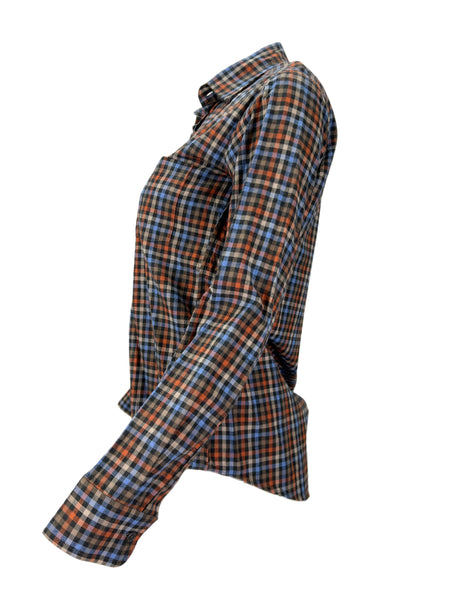 STEVEN ALAN Women's Multicolor Plaid Boyfriend Casual Shirt Sz S NWT