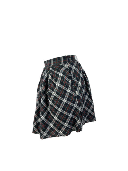 STEVEN ALAN Women's Black Georgia Plaid Pocket Skirt NWT
