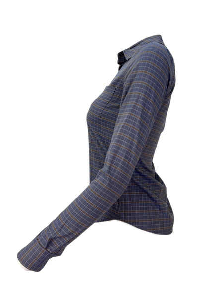 STEVEN ALAN Women's Violet Reverse Seam Plaid Casual Shirt Sz XXS NWT