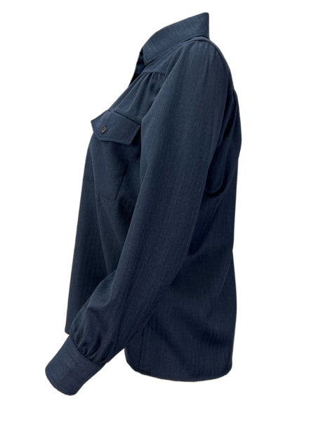 STEVEN ALAN Women's Navy Long Sleeve Casual Shirt Sz P NWOT