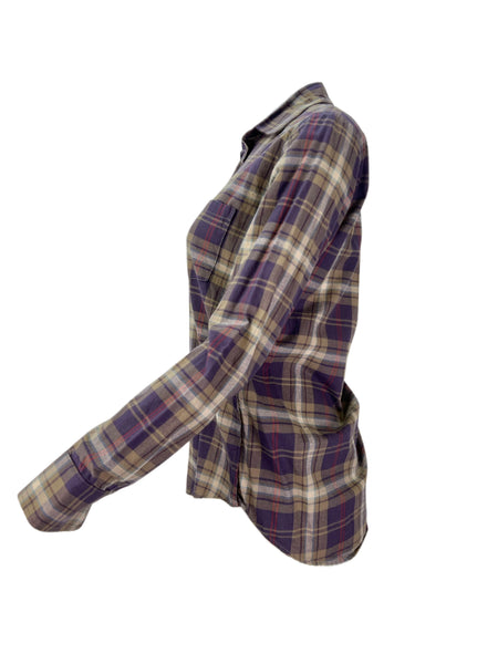 STEVEN ALAN Women's Multicolor Boyfriend Plaid Casual Shirt Sz S NWT