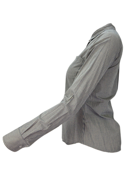 STEVEN ALAN Women's Blue Reverse Seam Plaid Casual Shirt Sz P NWT