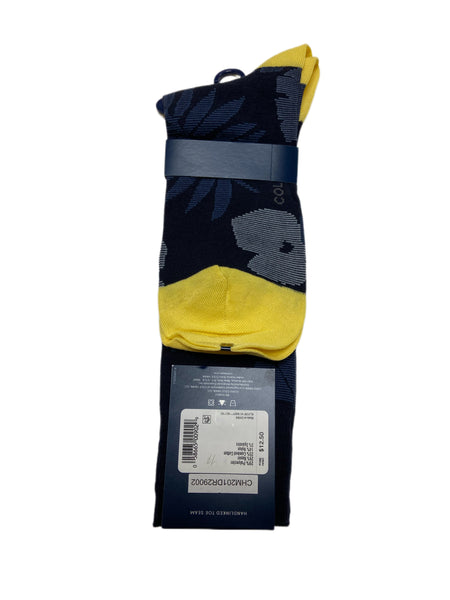 COLE HAAN Men's 1 Pair Navy Crew Dress Socks Sz 7-12 NWT