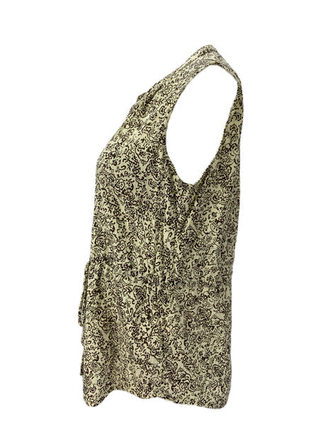 STEVEN ALAN Women's Beige Rosalie Sleeveless Button Front Blouse NWT