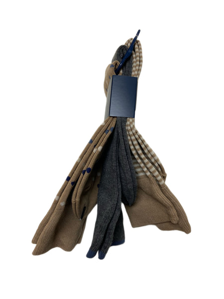 COLE HAAN Men's 3 Pair Multicolor Combed Cotton Crew Socks Sz 7-12 NWT