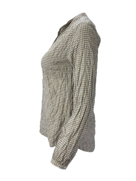STEVEN ALAN Women's Sand Button Front Plaid Tunic Sz P NWOT
