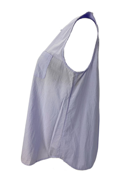 STEVEN ALAN Women's Riley Purple Sleeveless Button Down Organic Blouse Sz L NWT